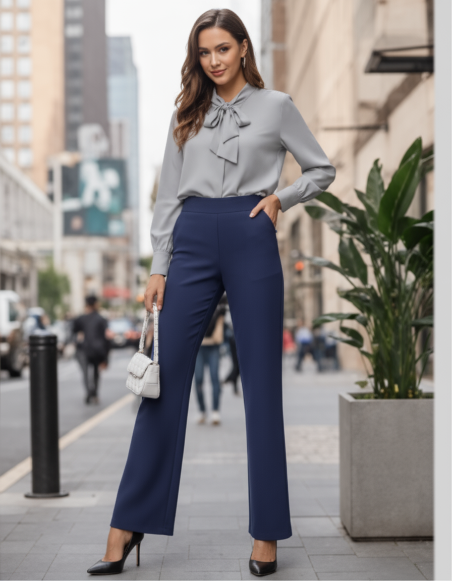 SCULPTD Pants: Loose High-Waist Business Casual Pants