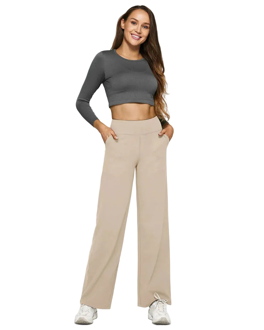 SCULPTD Pants: Loose High-Waist Business Casual Pants - SCULPTD