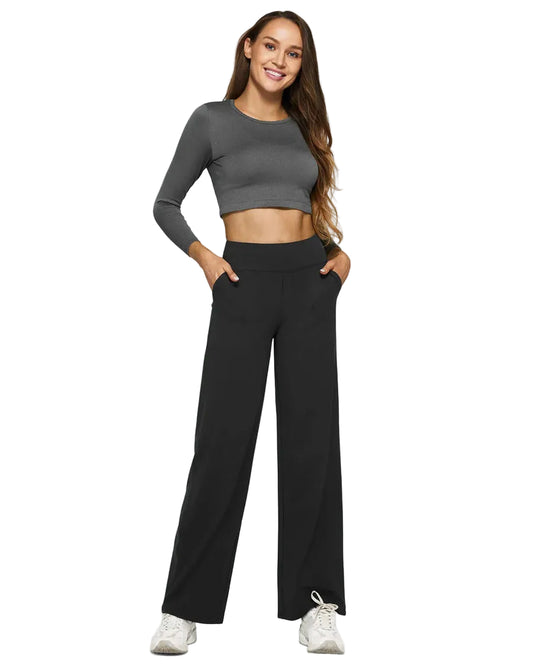 SCULPTD Pants: Loose High-Waist Business Casual Pants - SCULPTD